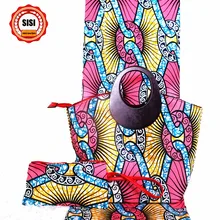 Воск высокого качества сумка портативный чайный сервиз 6 ярдов Анкара восковая печать реальные вощеная ткань с Африканским узором Женская воск сумочка 3 шт./компл. для вечерние