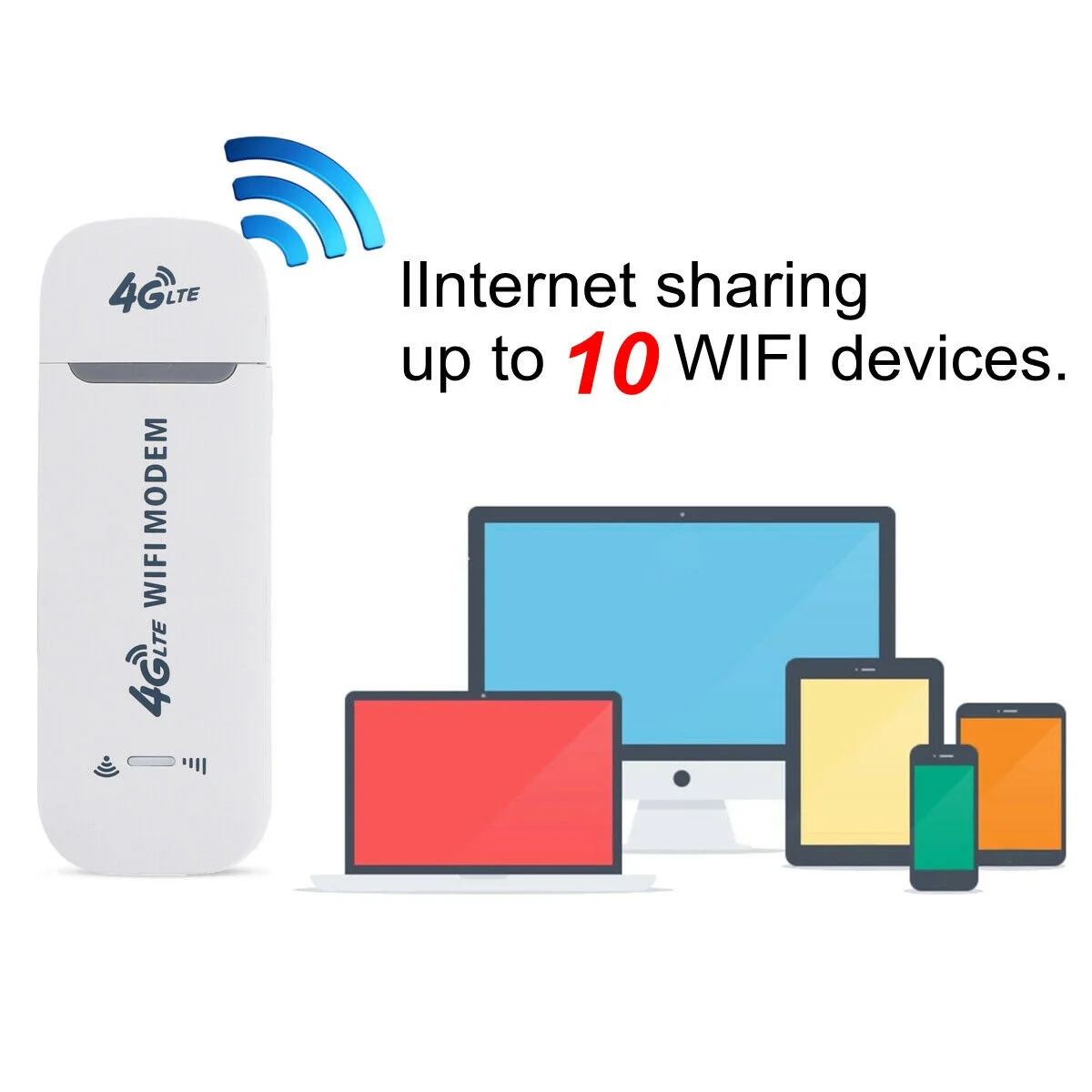 High speed 150Mbps Unlocked 4G LTE Car WIFI 802.11b/g/n Wireless USB Dongle Stick Mobile Broadband SIM Card sharing 10 devices