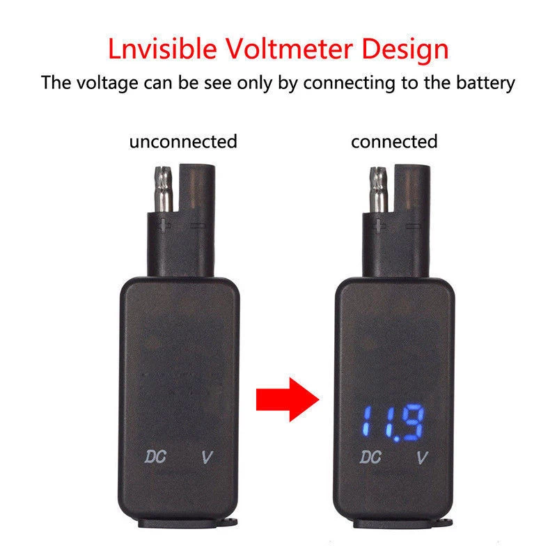 Мотоцикл SAE к USB адаптер к SAE Удлинительный кабель двойной мобильный телефон USB зарядное устройство и вольтметр Зарядка для сотовых телефонов, gps, камеры