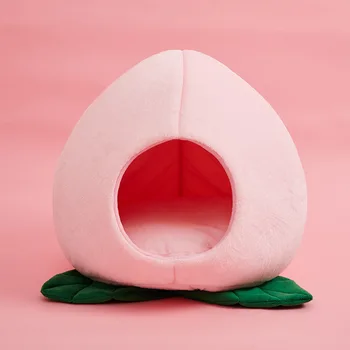 

Good-looking Cat Nest Peach Cat Nest Comfortable Soft Peach Cat House Enclosed Cat Cute Cat Bed Momotaro Villa