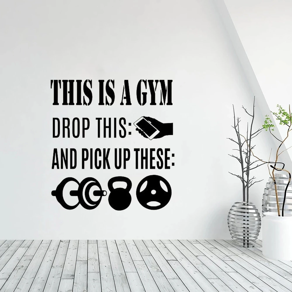 Creative GYM Art Vinyl Wall Sticker Waterproof Wall Decals For Gym Decoration Accessories Murals Sticker Wallpaper Decor