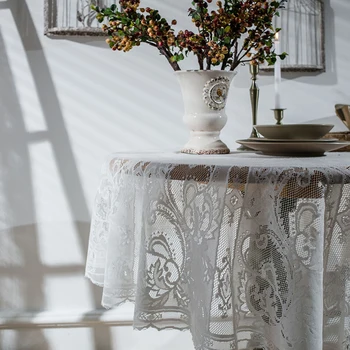 

Decorative Round Lace Tablecloth Nordic Table Cover Retro Coffee Table Cloth Obrus Tafelkleed Mantel Mesa Nappe
