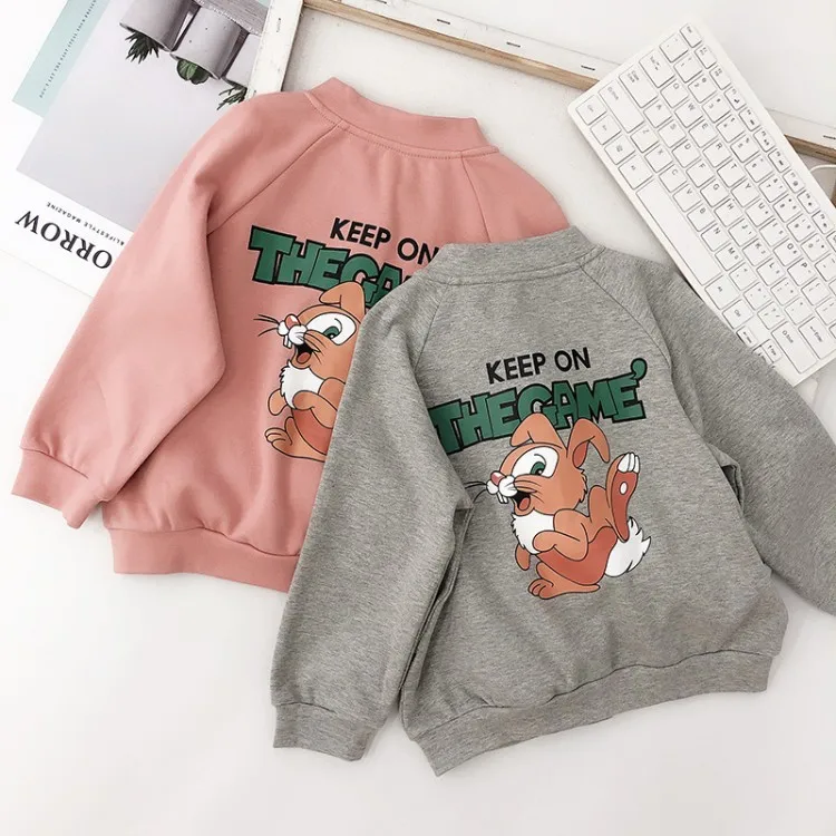 

Childrenswear Children Autumn Clothing 2019 New Style Baby Girls Baseball Suit Versatile Girls Cartoon Baseball Jacket