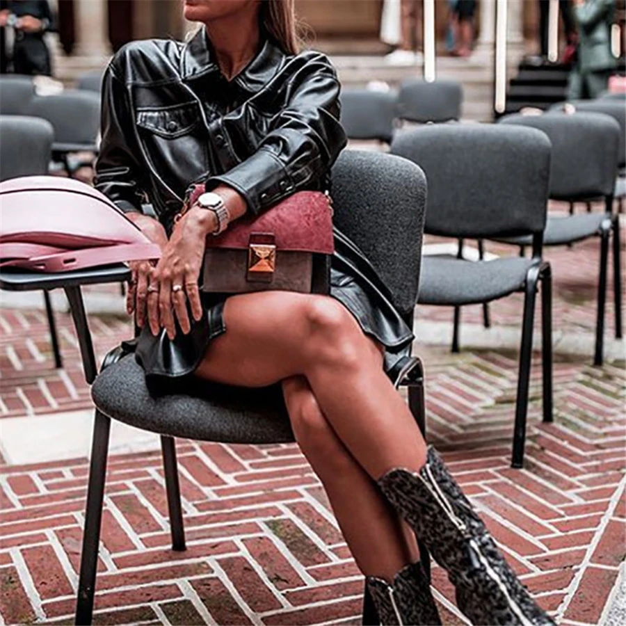 LA CISNE Autumn/Winter Women's Dress PU Leather