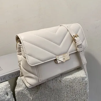 

Women's bag 2020 autumn new trendy fashion texture chain one shoulder messenger bag wild embroidery thread small square bag