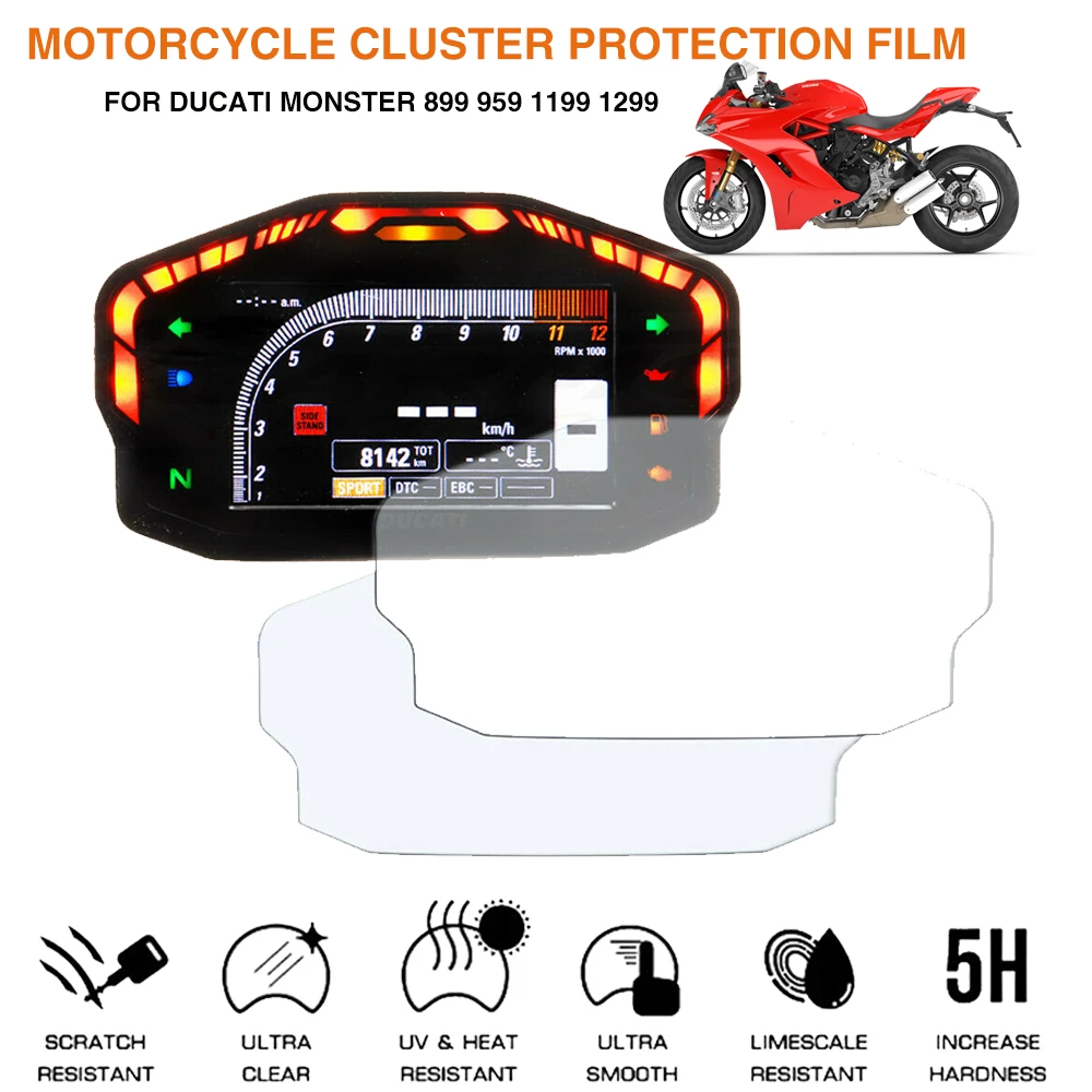 Motorcycle Cluster Scratch Protection Film Screen Protector for Ducati Panigale 899 Panigale 959 1199 1299