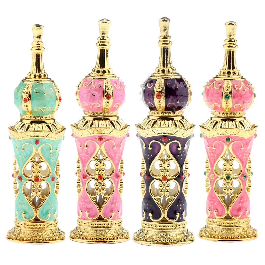 Empty Bottle for Perfume Elegant Vintage Glitter Rhinestone Cosmetic Bottles