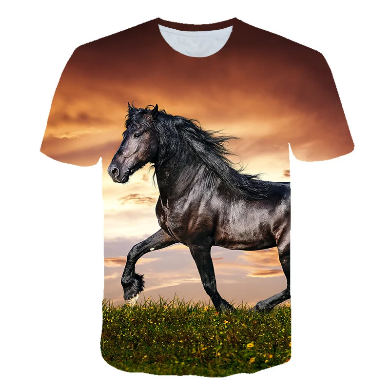 Camiseta de caballo para hombre y mujer, Camiseta 3d, Camiseta informal