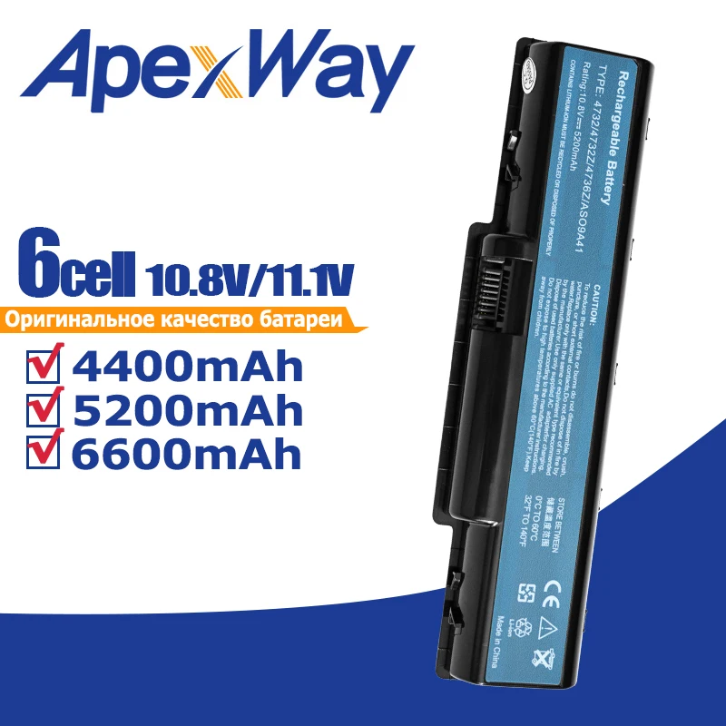 Apexway AS09A31 AS09A71 Аккумулятор для ноутбука eMachines D525 D725 E525 E627 E725 G627 G725 D620 G620 AS09A41 AS09A51 AS09A73