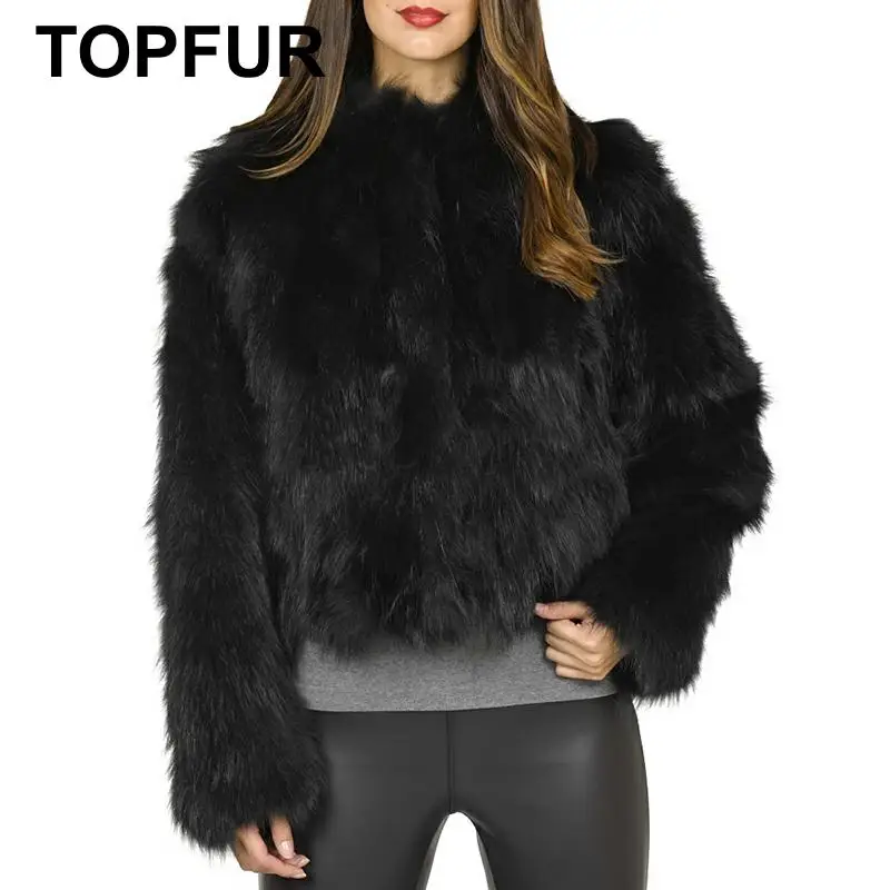 Женская Шуба из натурального меха черная Роскошная зимняя шуба лисьего Новое