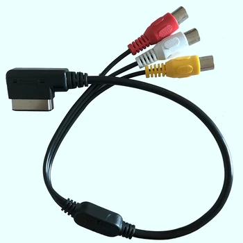 

1Pcs AMI AUX Cable Adapter 3RCA DVD Video o Input Wire for A3 A4 A6 A7 A8 Q5 Q7 R8 AMI MMI