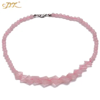 

JYX Authentic Natural 6mm Round Rose Quartz Beads Necklace 18'' Jewelry for Women
