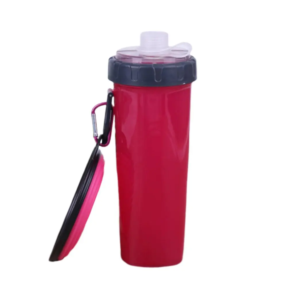 

Pets Out Outdoor Two-use Water Cups With Portable Imitation Silicone Folding Bowls Accompanying Cups Dual-use