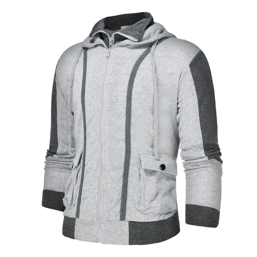 Свитшоты для мальчиков; сезон осень-зима; спортивные толстовки с длинными рукавами; пуловер на молнии с имитацией двух частей; однотонная мужская одежда; топы; блузка; Z0809