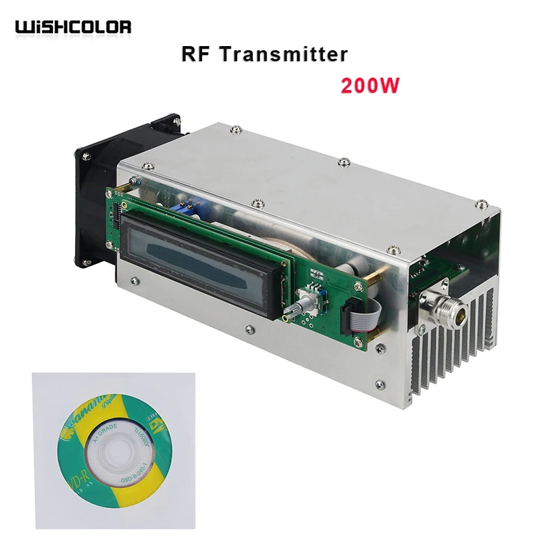 Wishcolor 0-200W 조정 가능한 RF 송신기 87.5-108MHz FM 스테레오 송신기 라디오 스테이션, 햄 SWR 전체 보호 디자인