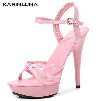 

Karinluna INS HOT Sexy Plus Size 43 Platform Thin High Heels Trend Party Ladies Summer Sandals Woman Shoes Women