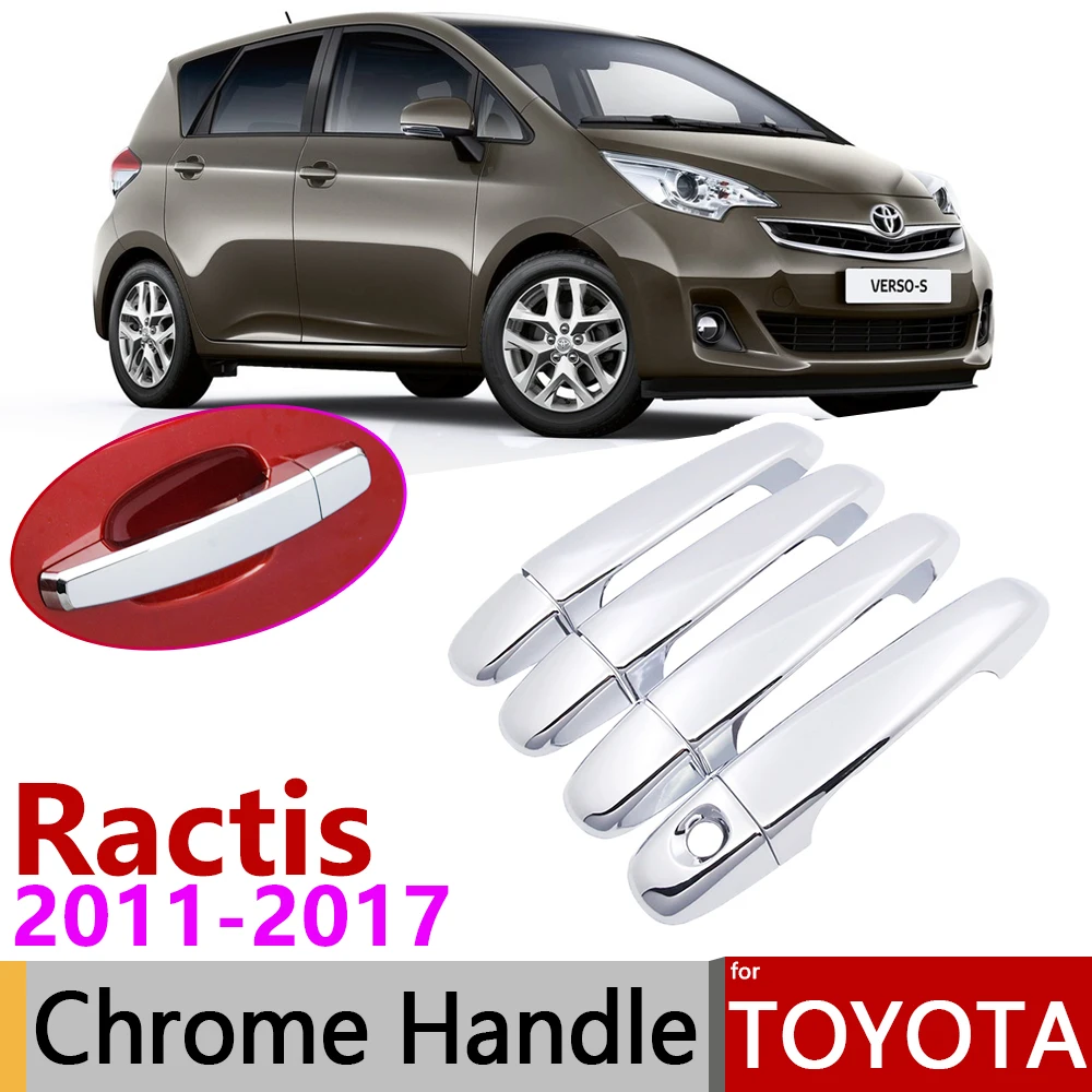 

for Toyota Ractis Verso-S Space Verso Subaru Trezia 2011~2017 Chrome Door Handle Cover Car Accessories Stickers Trim Set 2016