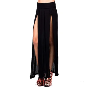 

Women Fashion Sexy Long Black Skirts for Beach Split Skirts