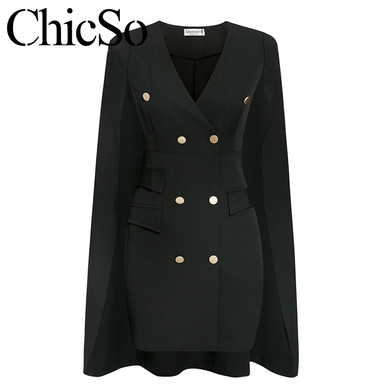 MissyChilli белый vneck офисный женский плащ Блейзер Женский сексуальный облегающий элегантный пиджак блейзер женский модный осенне-зимний Блейзер Пальто - Цвет: Черный