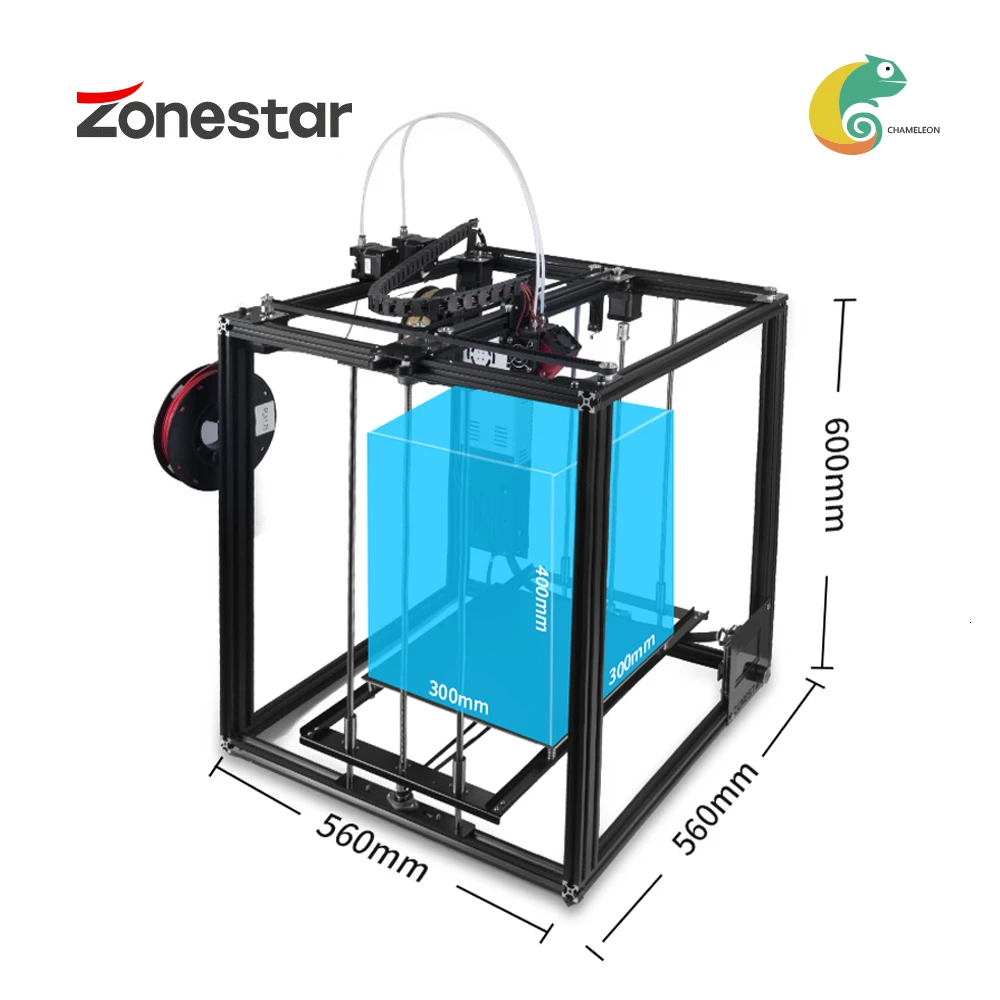 Tanie ZONESTAR duży potrójne wytłaczarki Auto Mix kolor 3 IN 1 OUT stabilne zamknięte aluminiowa rama synchronizacji podwójny Z jazdy samochodem 3D drukarki DIY zestaw