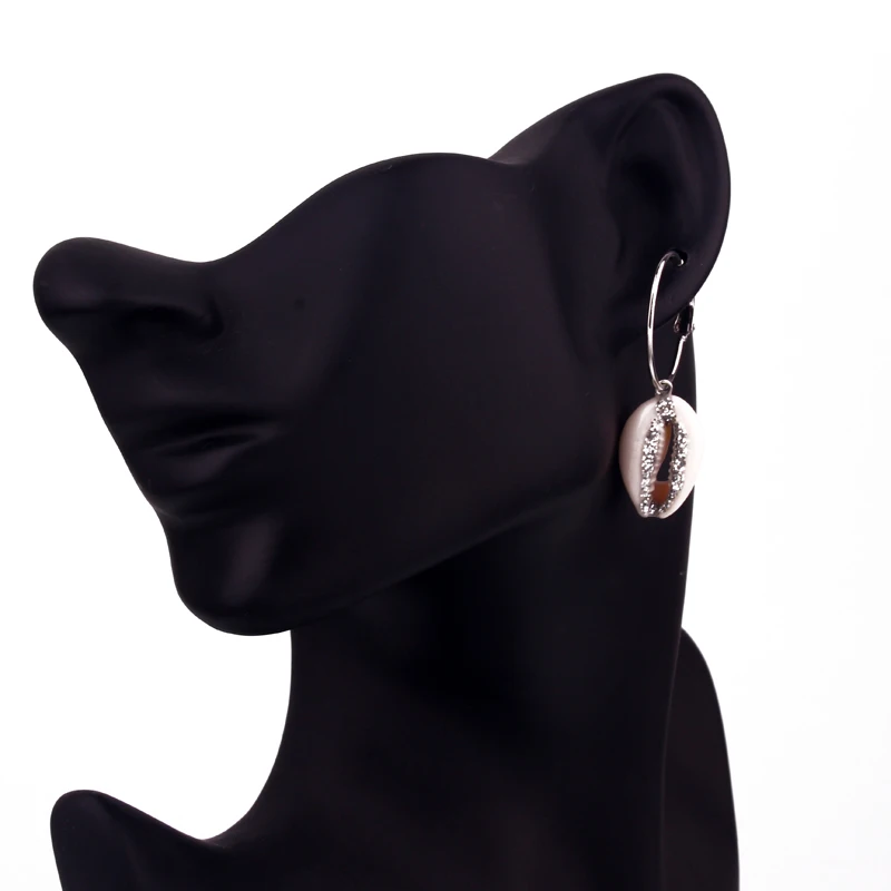1Pair Bohe Natural Shell Conch Hoop Серьги женские Модные Ярко-Белые Нерегулярные Серьги Морской Раковины E188