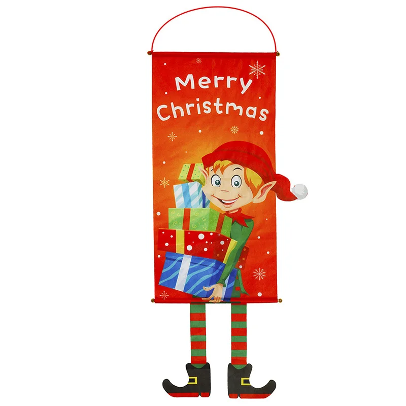 

Merry Christmas Hanging Flag Tree Snowman Santa Party Wall Window Decor Cool Pro