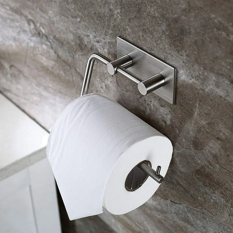 

Toilet Paper Holder Toilet Paper Holder Without Drilling Paper Holder Self-Adhesive Toilet Paper Roll Holder Stainless Steel Toi