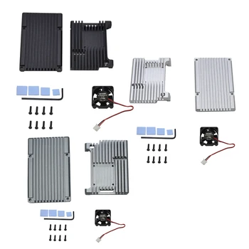 

for Raspberry Pi 4 Aluminum Alloy Case CNC Protective Cover Enclosure with Cooling Fan for RPI 4 Model B
