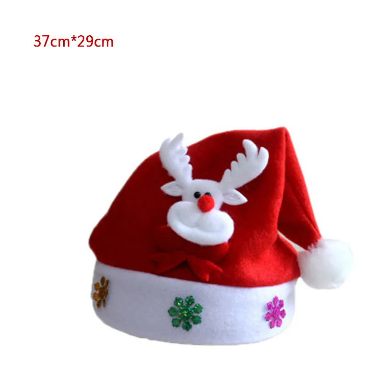 Рождественская шляпа Светодиодный светильник мультфильм Санта Клаус/Лось/Снеговик Рождественская шапка для взрослых детей - Цвет: Picture 3