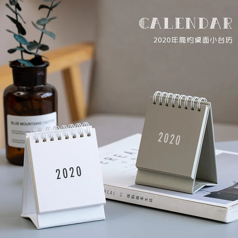 

2020 Simple Calendars Table Desktop Coil Paper Calendar Office Work Learning Memo Pad Daily Schedule Periodic Planner Stationery