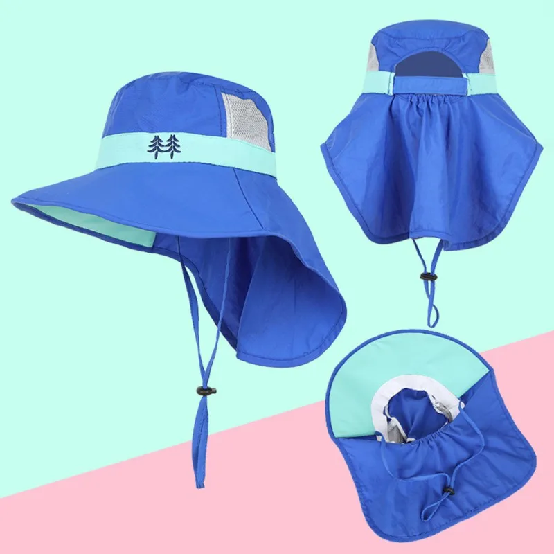SPF 50+ Wide Brim Children Beach Hat Kids Bucket Cap Summer Beach Girls Travel Outdoor Cute Casual Sun Hats beach hat