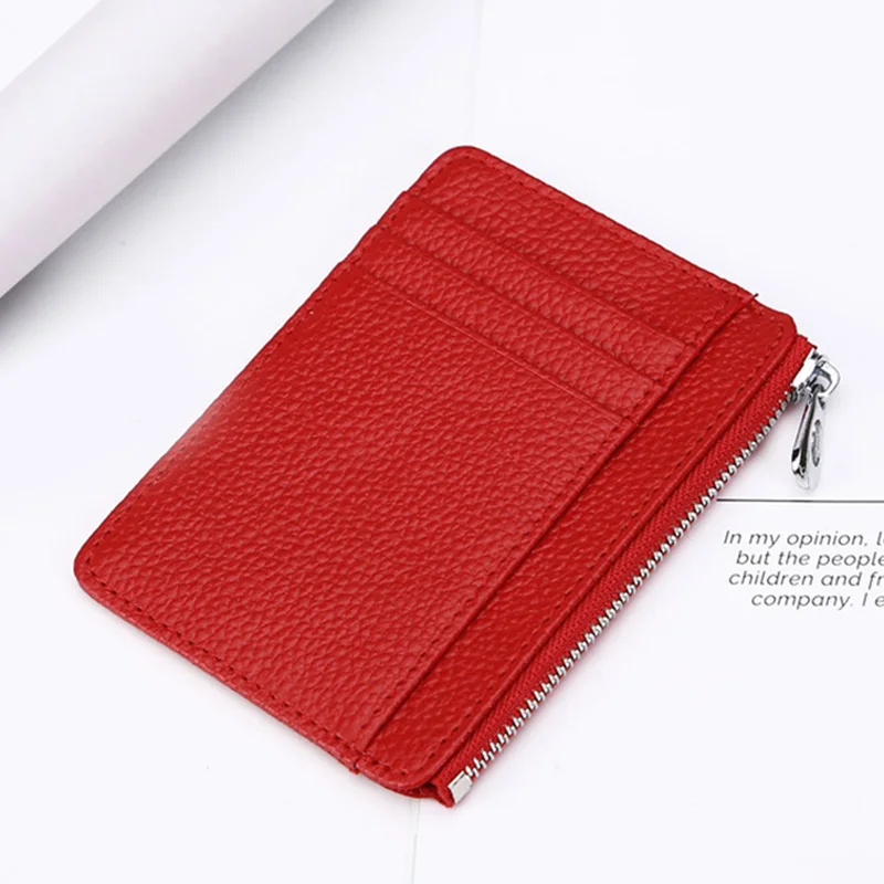 

Leather Coin Purses Multiple Card Slots Zipper Mini Wallet Card Holder Mini Bag LXX9