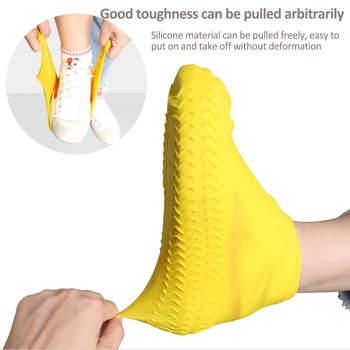 

1 Pair Reusable Silicone Waterproof Shoe Cover Material Unisex Shoes Protectors Rain Boots for Indoor Outdoor Rainy Days