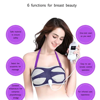 

Bra Shape Breast Muscle Massager Chest Stimulator Electric Infrared Electronic Breast Enlargement Health Care Breast Massager