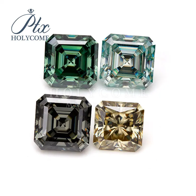 Blue color asscher cut 1ct loose moissanite diamond gemstones for jewelry making Blue color asscher cut 1ct loose moissanite diamond gemstones for jewelry making