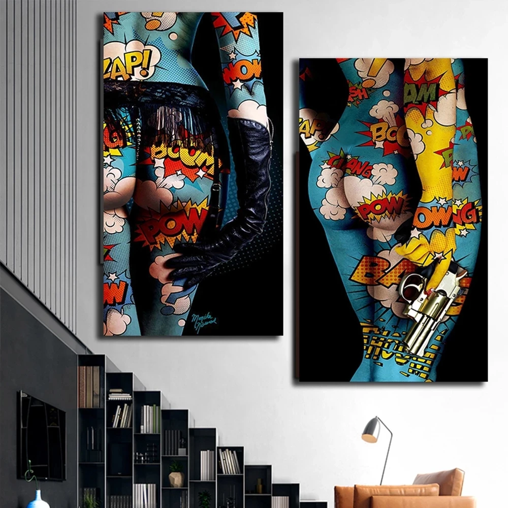 Graffiti Art Beauty Hip Canvas Painting Sexy Booty Posters and Prints