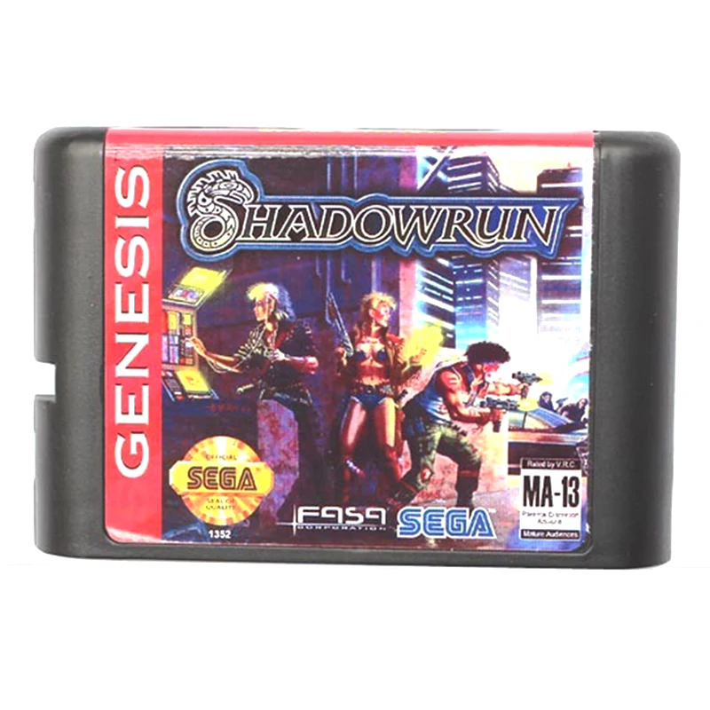 Тень работать в течение 16 бит Sega MD карточная игра для Mega Drive Genesis PAL версия видео
