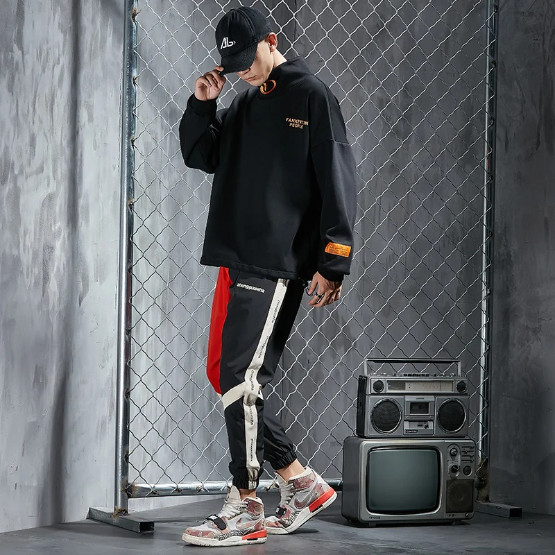 90% OFF Male Set Streetwear Sweatshirt Pants Hip Hop Clothing for Men Tracksuit Men Joggers Men's Sports Suit Men's Fashion Sport Wear