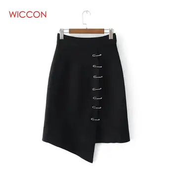 

High Waist Knitted Black Skirt Women Push Up OL Elegant Skirt European Women Clothes Fashion Slim Elastic Autumn Winter Skirts