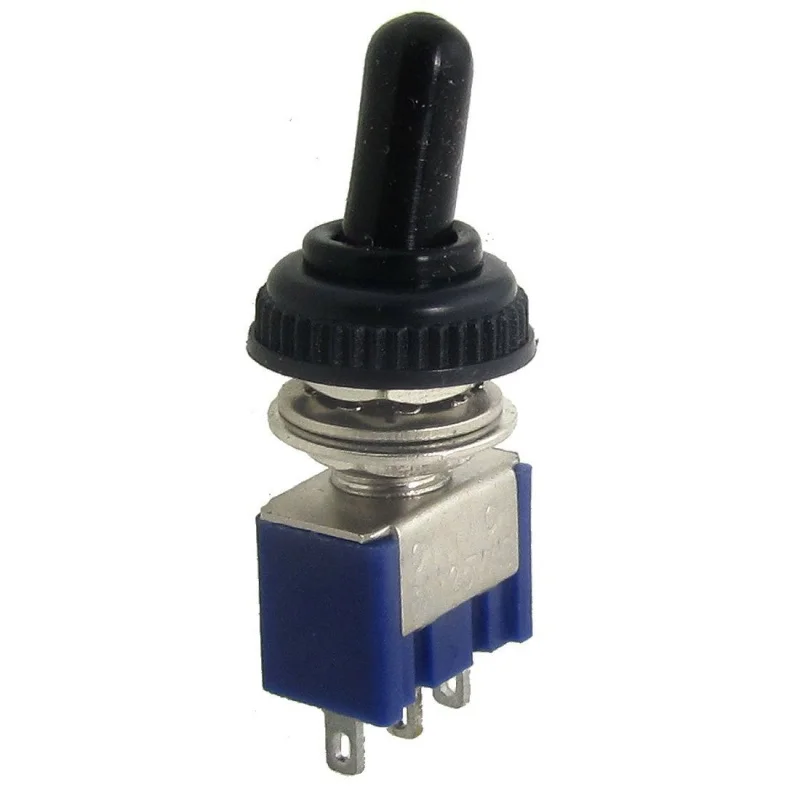 

2 Pcs AC 125V 6A ON/ON 2 Position SPDT 3 Pins Mini Toggle Switch with Waterproof Boot