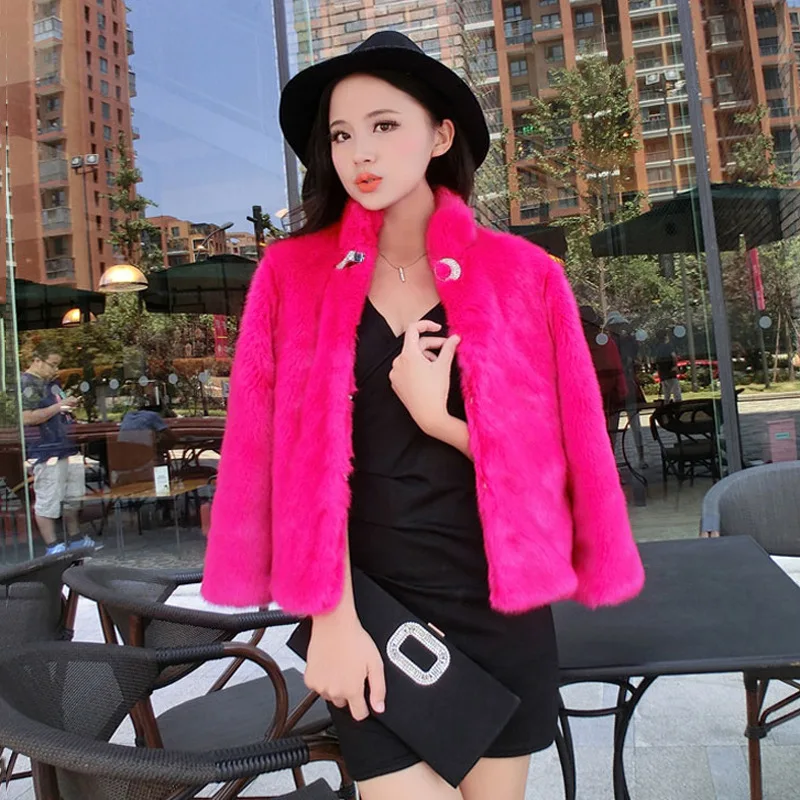new short women's fur coat snow rabbit hair Korean slim winter women's seven sleeve