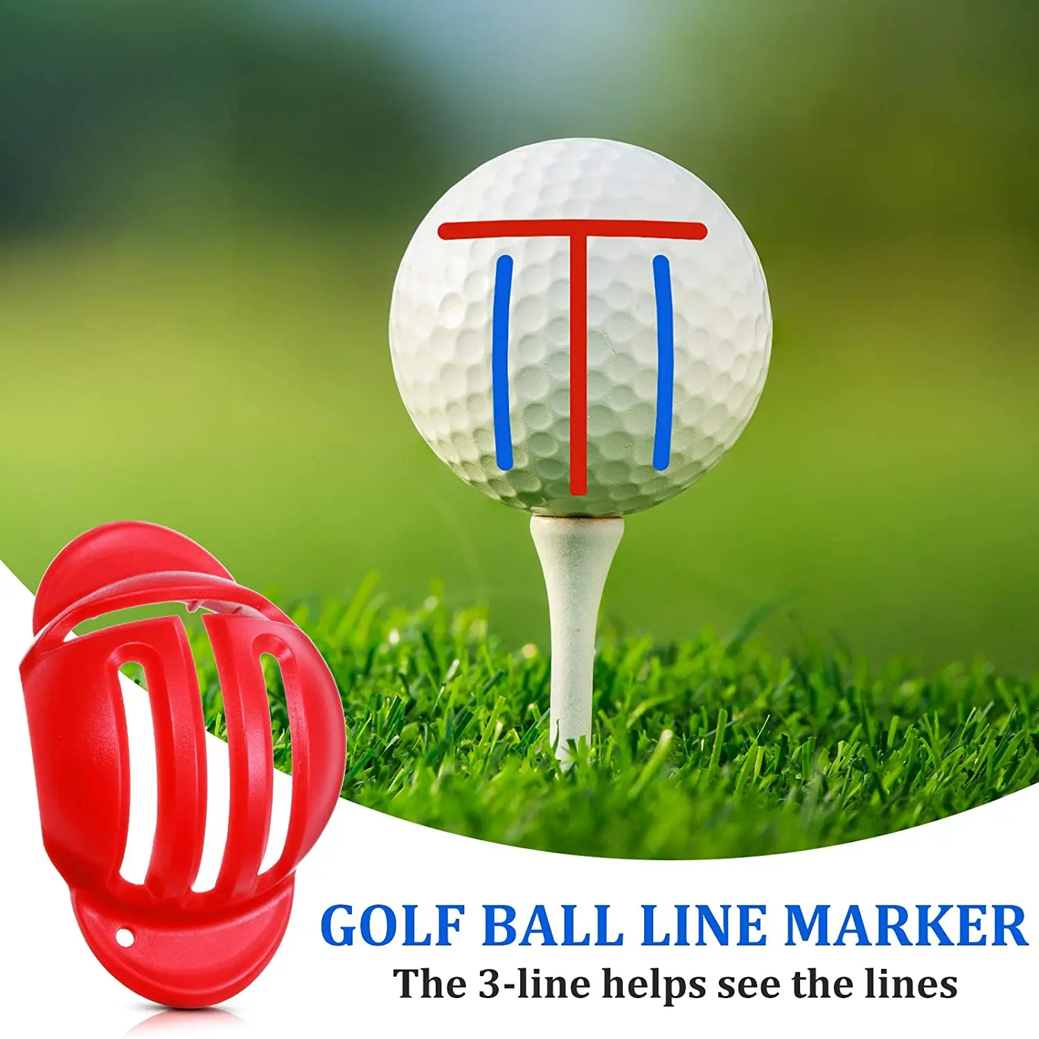 Golf Ball Triple Track Liner Marker Template Drawing Pen Alignment Marks Tool Sport Training Aids Outdoor Golf Sport Tool 4