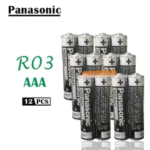 12 шт. Panasonic R03 1,5 в AAA батареи щелочные батареи без ртути сухой аккумулятор для электрической игрушки фонарик часы мышь