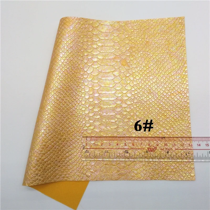 Glitterwishcome 21X29 см A4 размер винил для бантов переливающийся тисненый Материал «змеиная кожа» искусственная кожа листы для бантов, GM535A - Цвет: 6