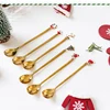 New Year 2022 Stainless Steel Christmas Spoons Xmas Party Coffee Spoon with Christmas pendant Christmas Decorations Noel Gift ► Photo 2/6