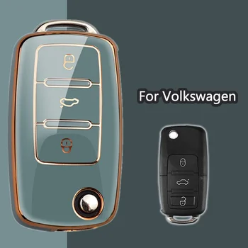 Nuova custodia per chiave auto in TPU per VW Volkswagen Polo Golf Passat Beetle Caddy T5 Up Eos Tiguan Skoda A5 SEAT Leon Altea accessori - Nuova custodia per chiave auto in TPU per VW Volkswagen Polo Golf Passat Beetle Caddy