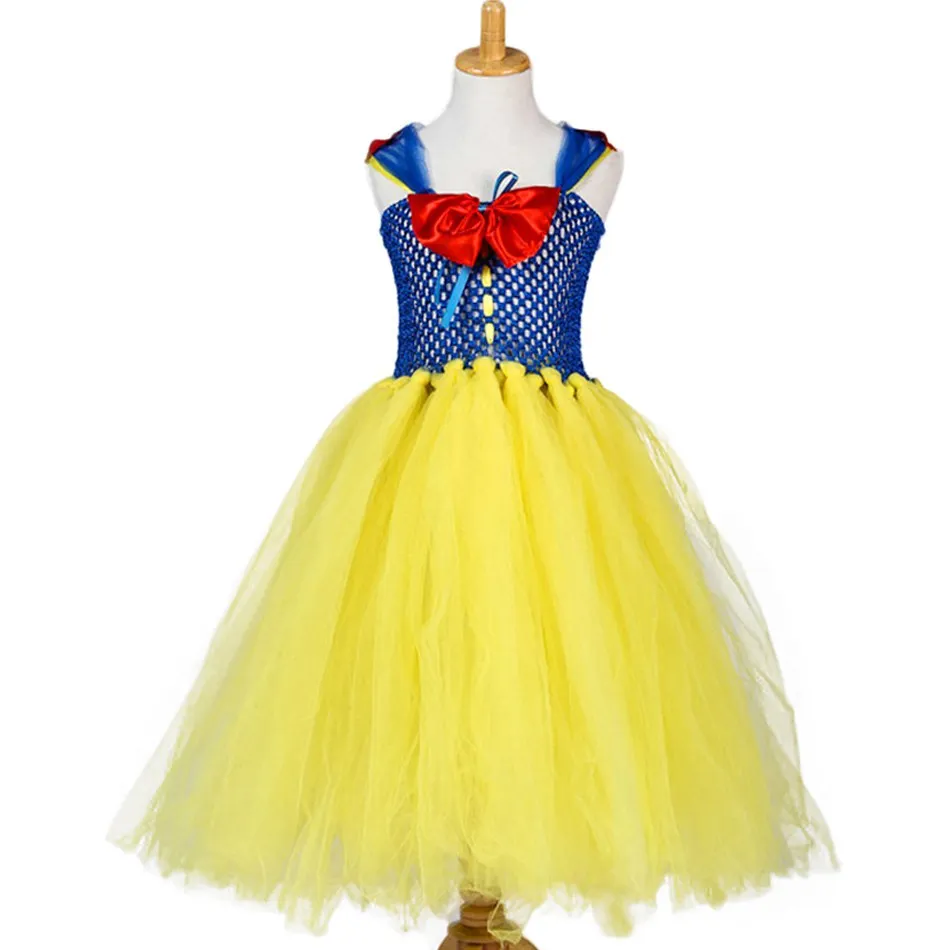Snow White Dress Платье-пачка принцессы нарядное платье с фатиновой юбкой для девочек на день рождения детское платье «чудо-женщина», «История игрушек», пастушка, древесно-белое платье Эльзы и Моаны - Цвет: Snow White Dress