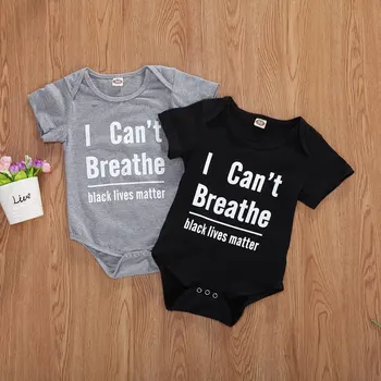 

0-24Months I can't Breathe printed Bodysuits for New born infant baby Boys girls unisex Short sleeve Jumpsuits summer one piece