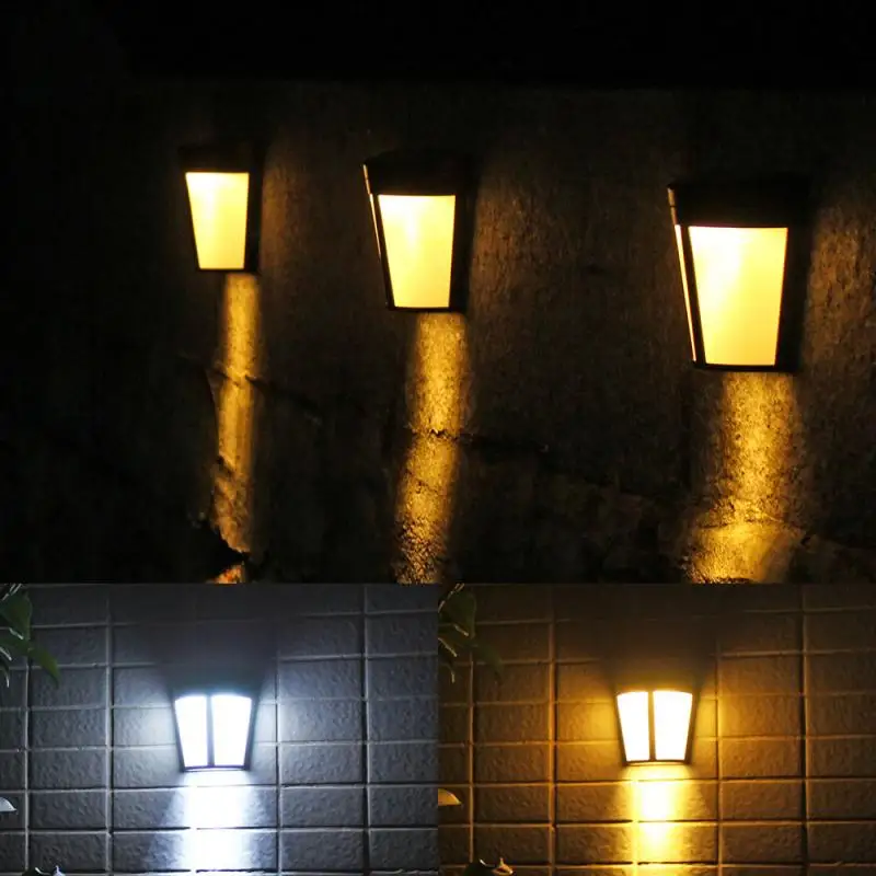 6LED ретро уличный солнечный светильник, садовый настенный светильник, декоративный светильник, датчик ночной безопасности, водонепроницаемый настенный светильник