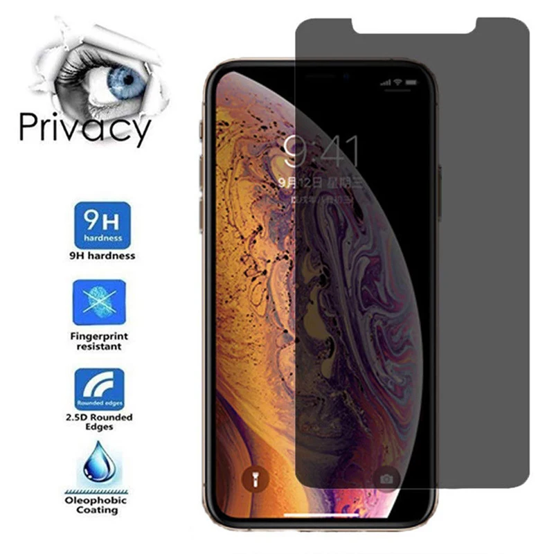 Screen Protector For iPone X XR XS Max Magic Privacy Anti Spy 9H